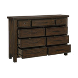 Logandale Brown 4-Piece Bedroom Set (Queen Bed, Nightstand, Dresser, Mirror) from Homelegance - Luna Furniture