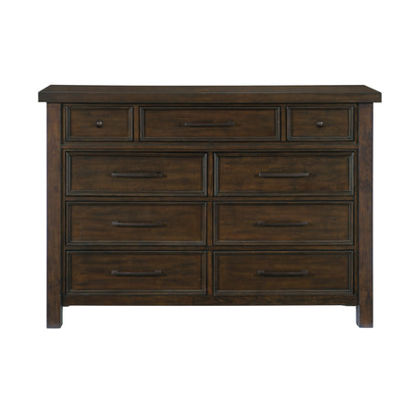 Logandale Brown 4-Piece Bedroom Set (Queen Bed, Nightstand, Dresser, Mirror) from Homelegance - Luna Furniture