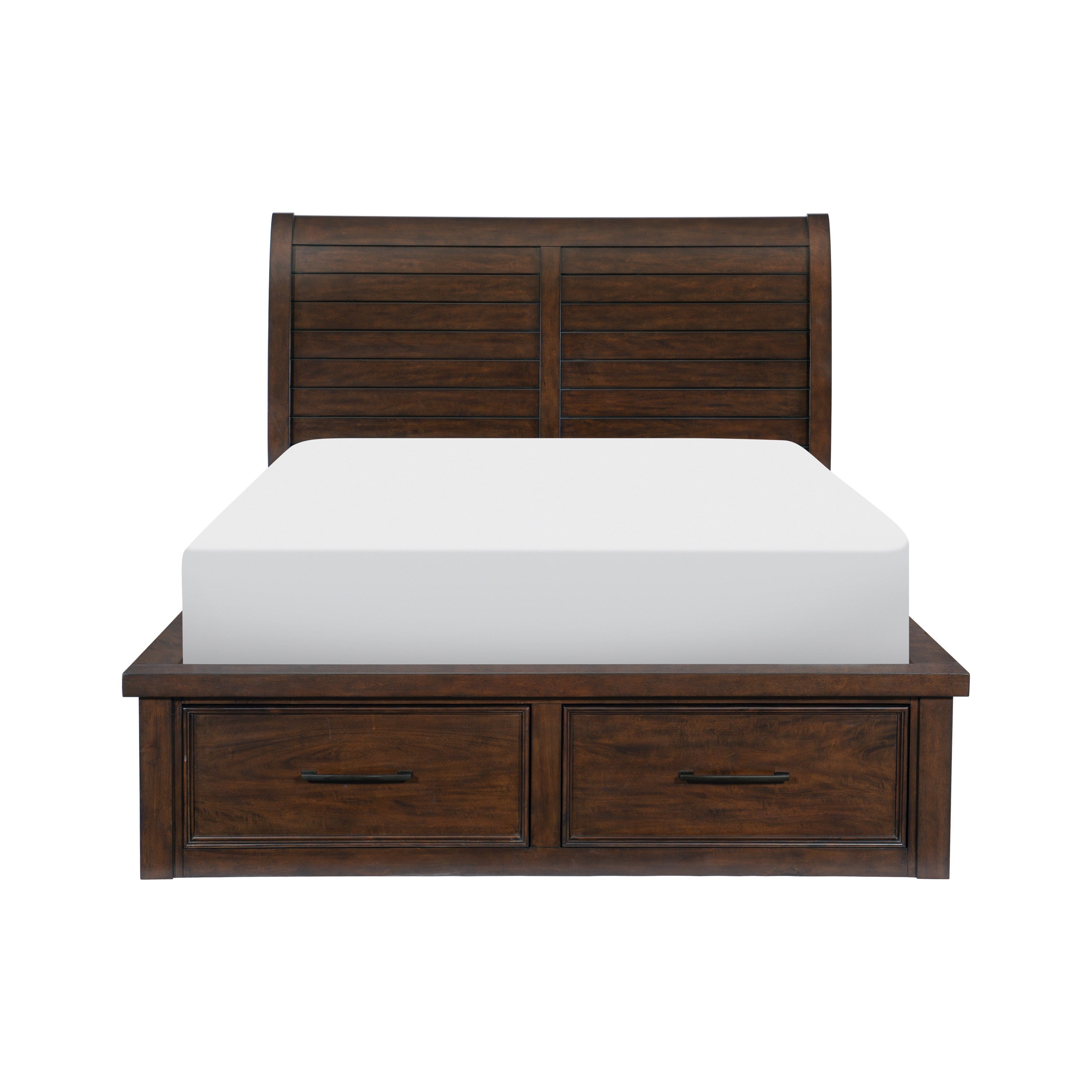 Logandale Brown Queen Sleigh Storage Platform Bed from Homelegance - Luna Furniture
