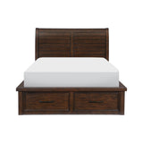 Logandale Brown Eastern King Platform Bed with Footboard Storage from Homelegance - Luna Furniture