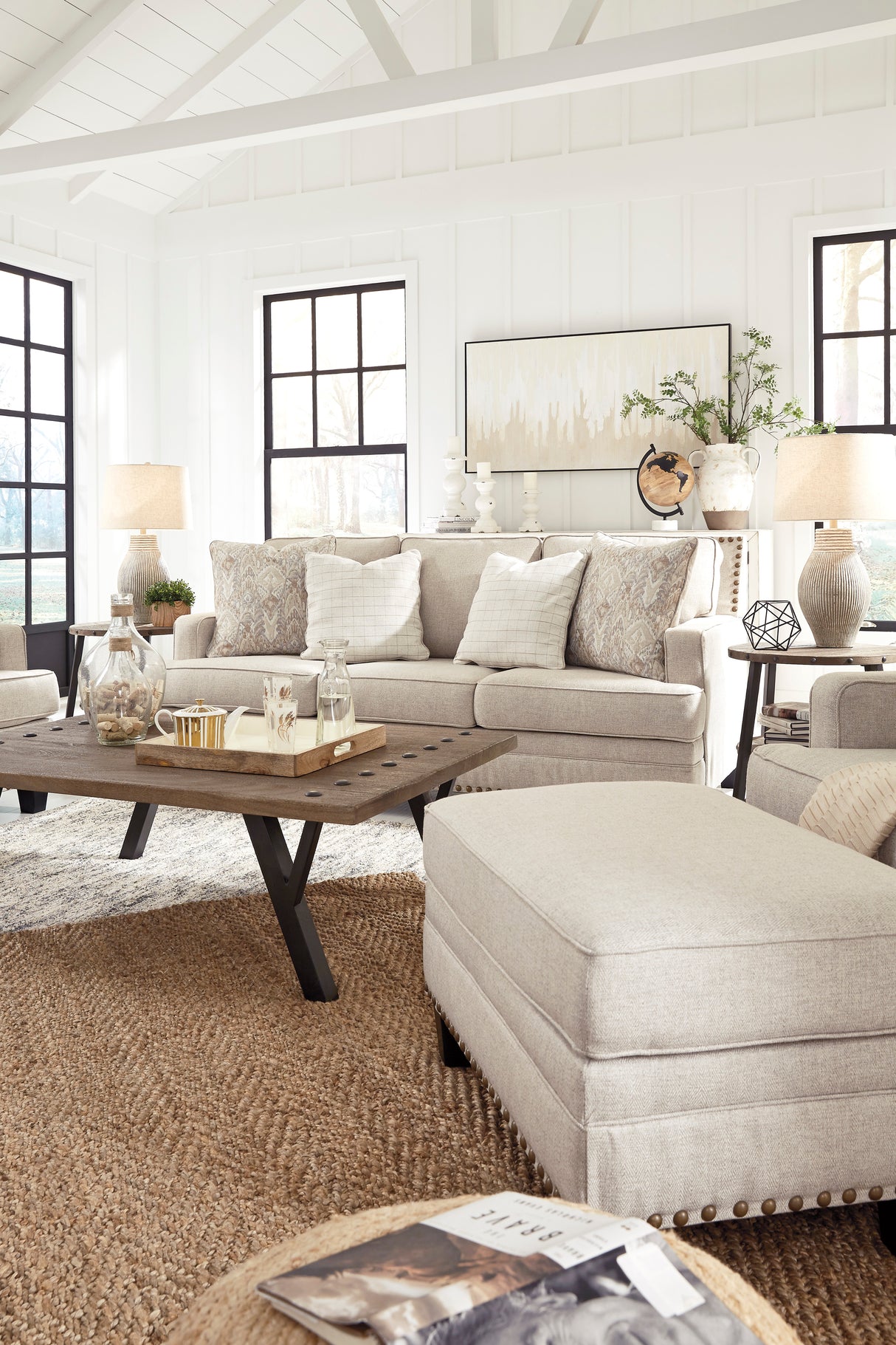 Claredon Linen Living Room Set - Luna Furniture