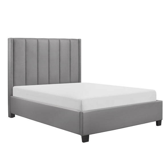 Anson Gray Faux Leather Queen Platform Bed