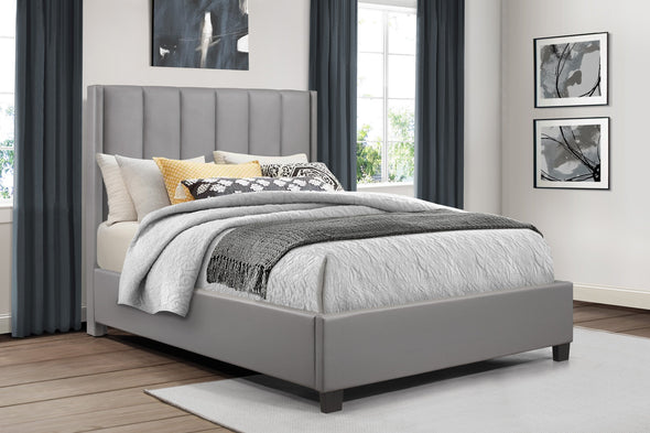 Anson Gray Faux Leather Full Platform Bed