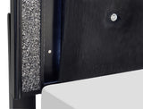 Salon Black King LED Upholstered Panel Bed from Homelegance - Luna Furniture