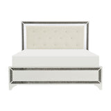 Salon White LED Upholstered Panel Bedroom Set
