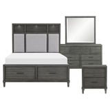 Wittenberry Gray 4-Piece Bedroom Set (Queen Bed, Nightstand, Dresser, Mirror) from Homelegance - Luna Furniture