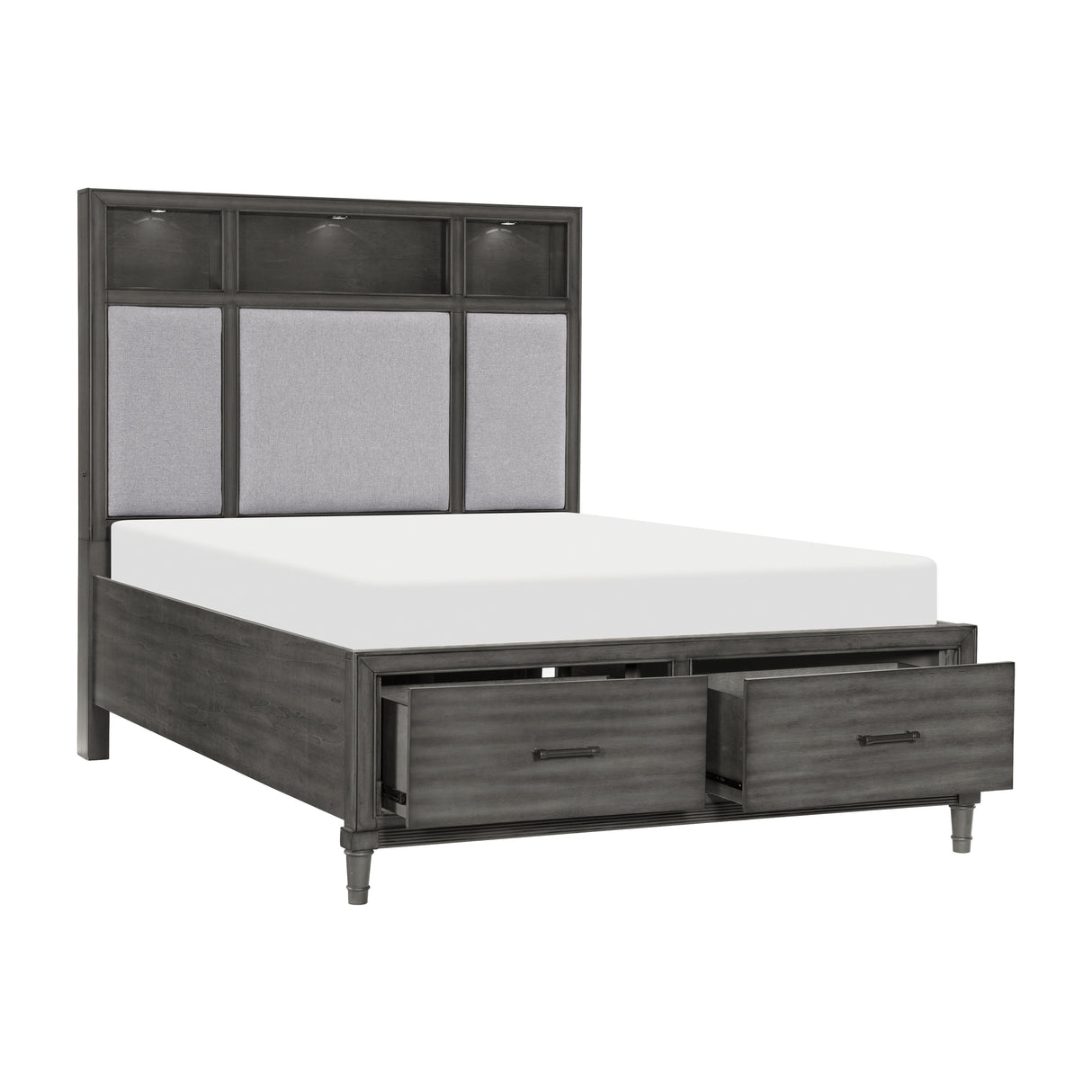 Wittenberry Gray 4-Piece Bedroom Set (Queen Bed, Nightstand, Dresser, Mirror) from Homelegance - Luna Furniture