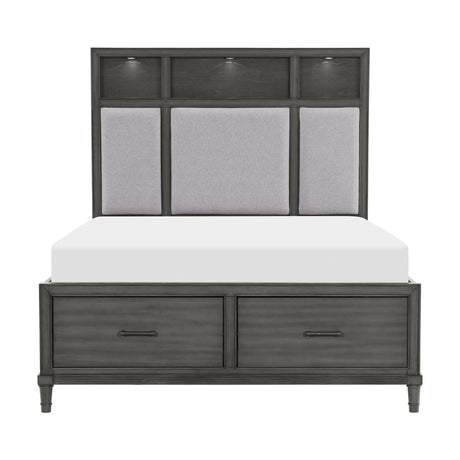 Wittenberry Gray King Storage Platform Bed from Homelegance - Luna Furniture