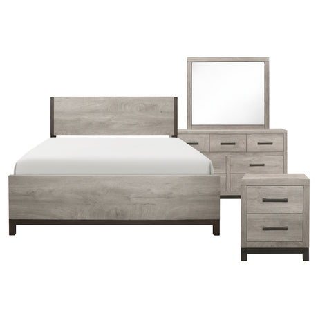Zephyr Light Gray 4-Piece Bedroom Set (Queen Bed, Nightstand, Dresser, Mirror) from Homelegance - Luna Furniture