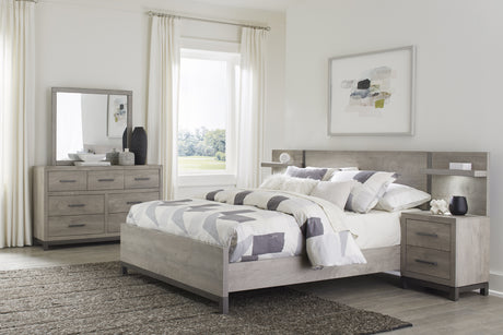 Zephyr Light Gray Nightstand with Wall Panel from Homelegance - Luna Furniture