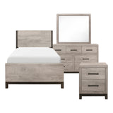 Zephyr Light Gray 4-Piece Youth Bedroom Set (Twin Bed, Nightstand, Dresser, Mirror) from Homelegance - Luna Furniture