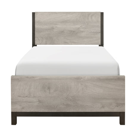 Zephyr Light Gray 4-Piece Youth Bedroom Set (Twin Bed, Nightstand, Dresser, Mirror) from Homelegance - Luna Furniture