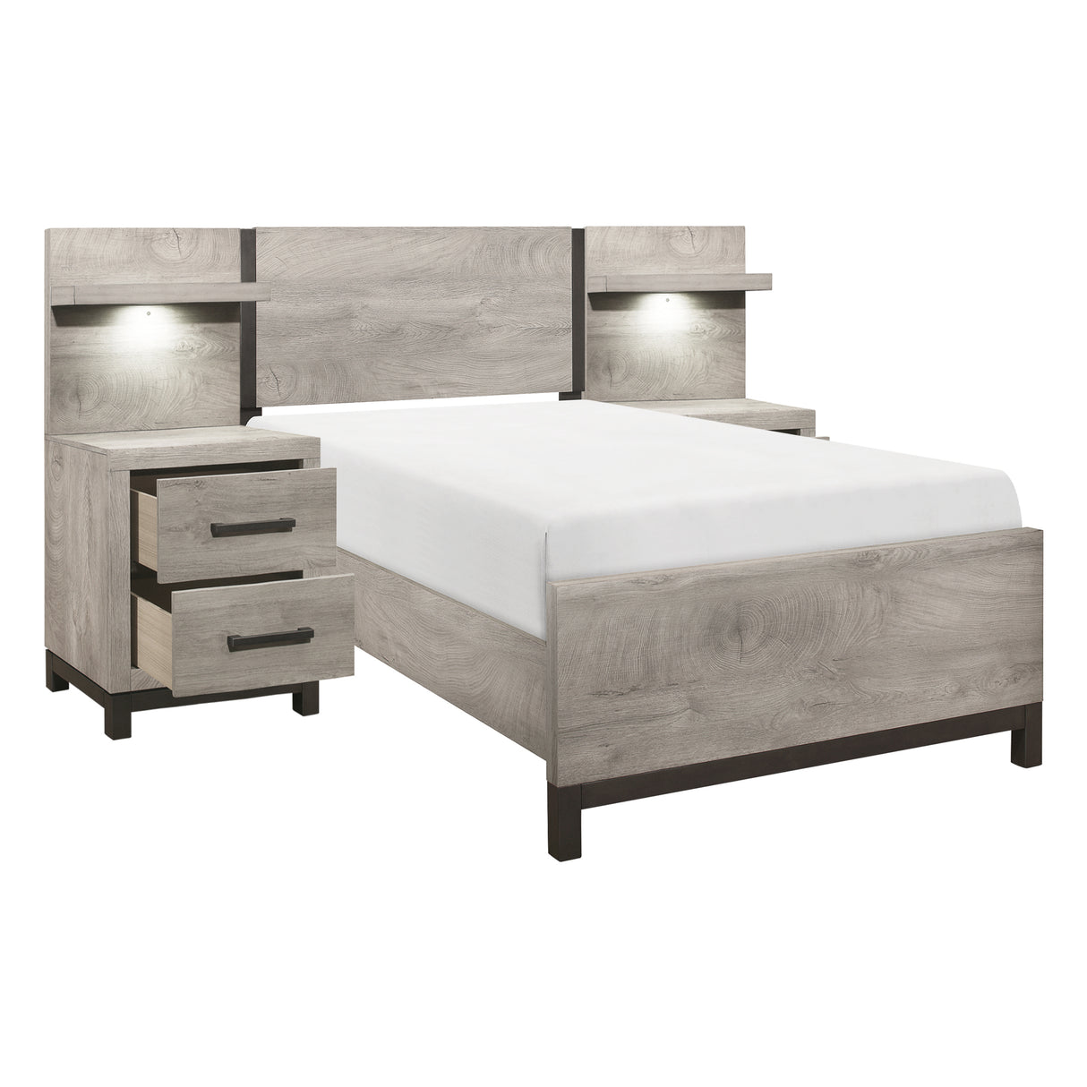 Zephyr Light Gray Youth Wall Bedroom Set from Homelegance - Luna Furniture