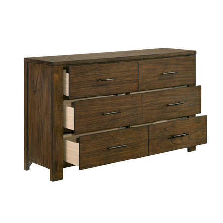 Sullivan Brown 4-Piece Bedroom Set (Queen Bed, Nightstand, Dresser, Mirror) from Homelegance - Luna Furniture