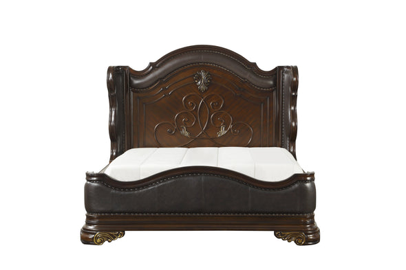 Royal Highlands Rich Cherry Queen Panel Bed - Luna Furniture