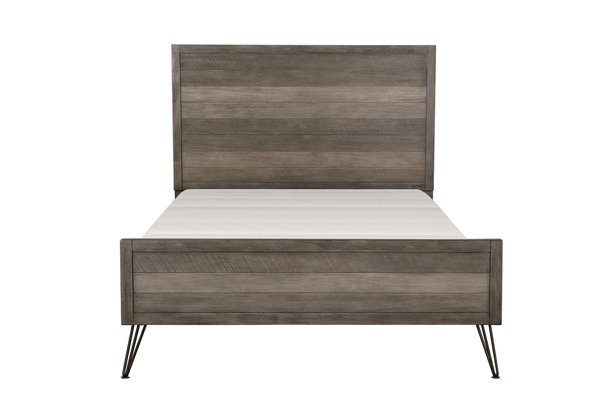 Urbanite Gray 4-Piece Bedroom Set (Queen Bed, Nightstand, Dresser, Mirror) from Homelegance - Luna Furniture