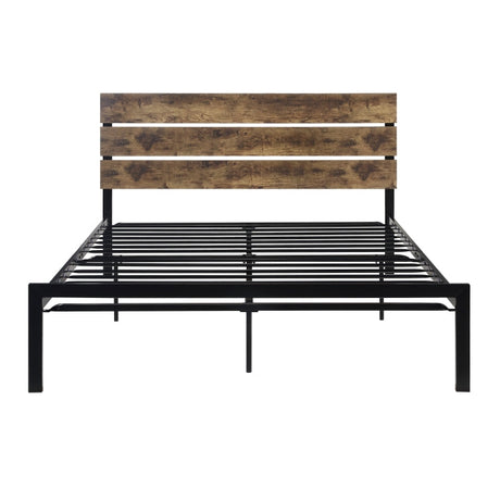Marshall Brown Metal and Wood Queen Panel Bed from Homelegance - Luna Furniture