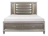 Tamsin Silver/Gray Metallic 4-Piece Bedroom Set (Queen Bed, Nightstand, Dresser, Mirror) from Homelegance - Luna Furniture