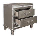 Tamsin Silver/Gray Metallic 4-Piece Bedroom Set (Queen Bed, Nightstand, Dresser, Mirror) from Homelegance - Luna Furniture