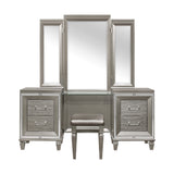 Tamsin Silver/Gray Vanity Dresser with Mirror from Homelegance - Luna Furniture