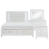 Tamsin White 4-Piece Bedroom Set (Queen Bed, Nightstand, Dresser, Mirror) from Homelegance - Luna Furniture