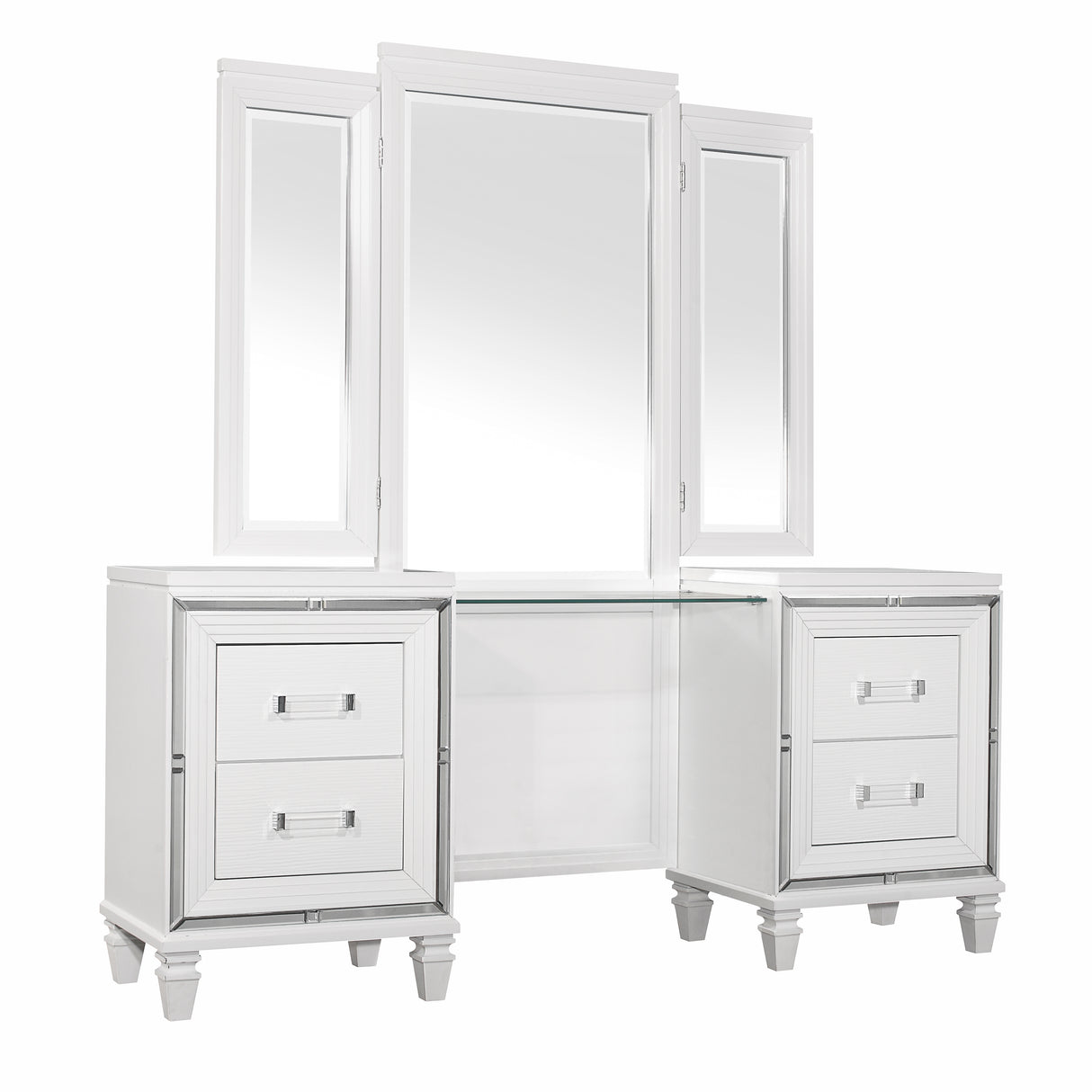 Tamsin White Vanity Dresser with Mirror from Homelegance - Luna Furniture