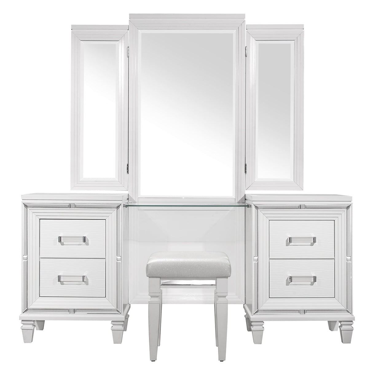Tamsin White Vanity Dresser with Mirror from Homelegance - Luna Furniture