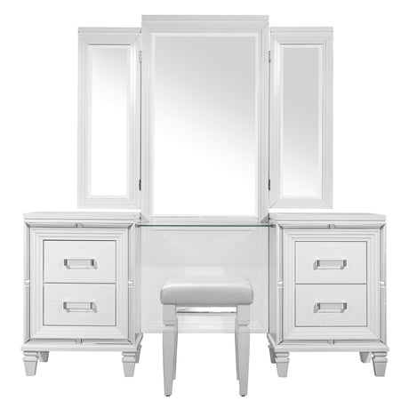Tamsin White Vanity Dresser with Mirror from Homelegance - Luna Furniture