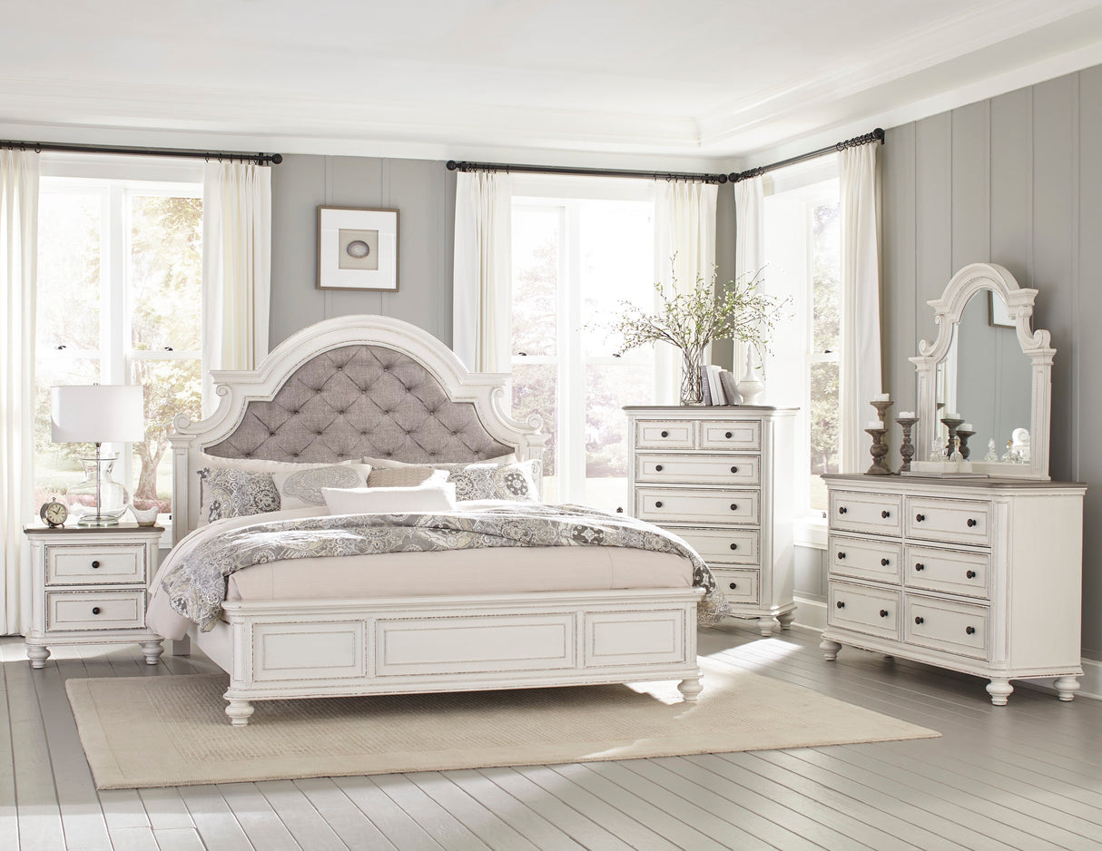 Baylesford Antique White Eastern King Bed from Homelegance - Luna Furniture