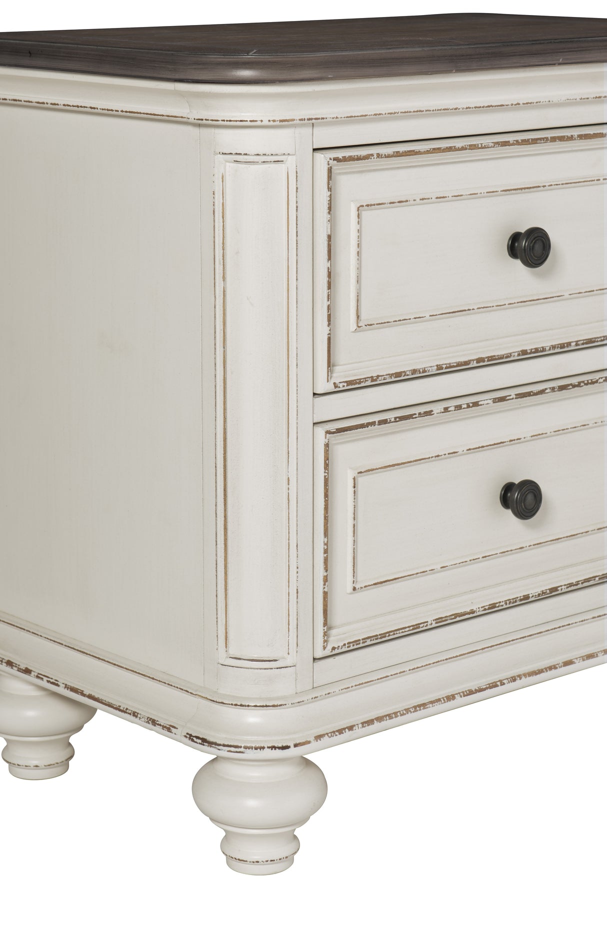 Baylesford Antique White 4-Piece Bedroom Set (Queen Bed, Nightstand, Dresser, Mirror) from Homelegance - Luna Furniture