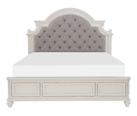 Baylesford Antique White 4-Piece Bedroom Set (Queen Bed, Nightstand, Dresser, Mirror) from Homelegance - Luna Furniture