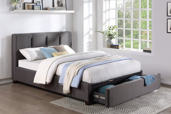Aitana Graphite California King Platform Bed with Storage Footboard