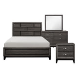 Davi Gray 4-Piece Bedroom Set (Queen Bed, Nightstand, Dresser, Mirror) from Homelegance - Luna Furniture