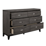 Davi Gray 4-Piece Bedroom Set (Queen Bed, Nightstand, Dresser, Mirror) from Homelegance - Luna Furniture