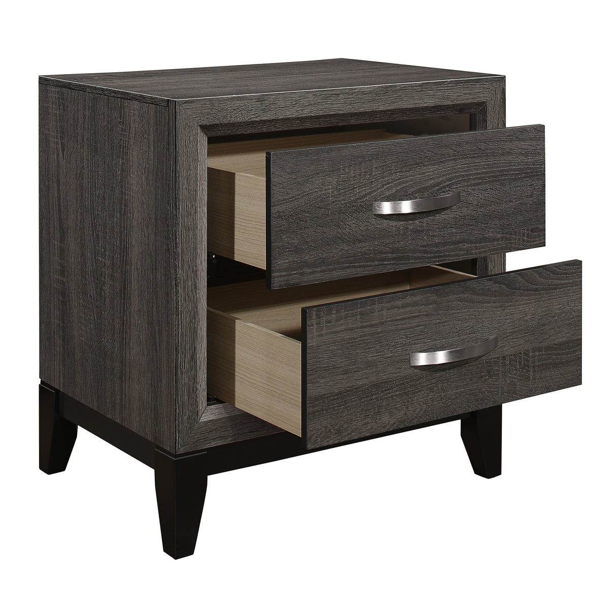 Davi Gray 4-Piece Youth Bedroom Set (Twin Bed, Nightstand, Dresser, Mirror) from Homelegance - Luna Furniture
