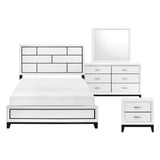 Davi White 4-Piece Bedroom Set (Queen Bed, Nightstand, Dresser, Mirror) from Homelegance - Luna Furniture