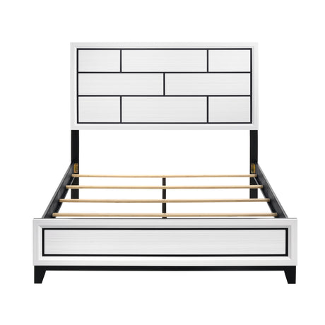 Davi White 4-Piece Bedroom Set (Queen Bed, Nightstand, Dresser, Mirror) from Homelegance - Luna Furniture
