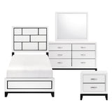 Davi White 4-Piece Youth Bedroom Set (Twin Bed, Nightstand, Dresser, Mirror) from Homelegance - Luna Furniture