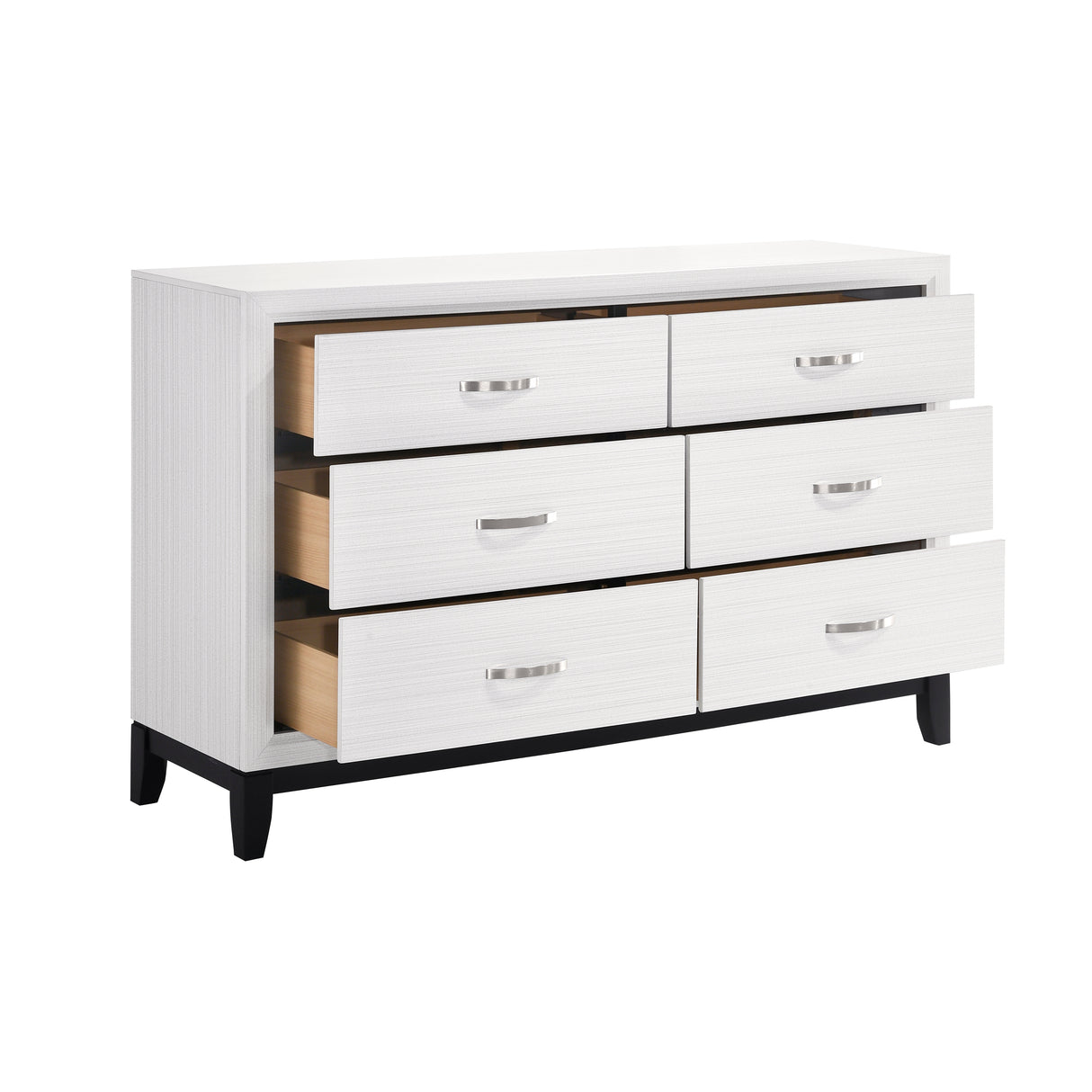 Davi White 4-Piece Youth Bedroom Set (Twin Bed, Nightstand, Dresser, Mirror) from Homelegance - Luna Furniture