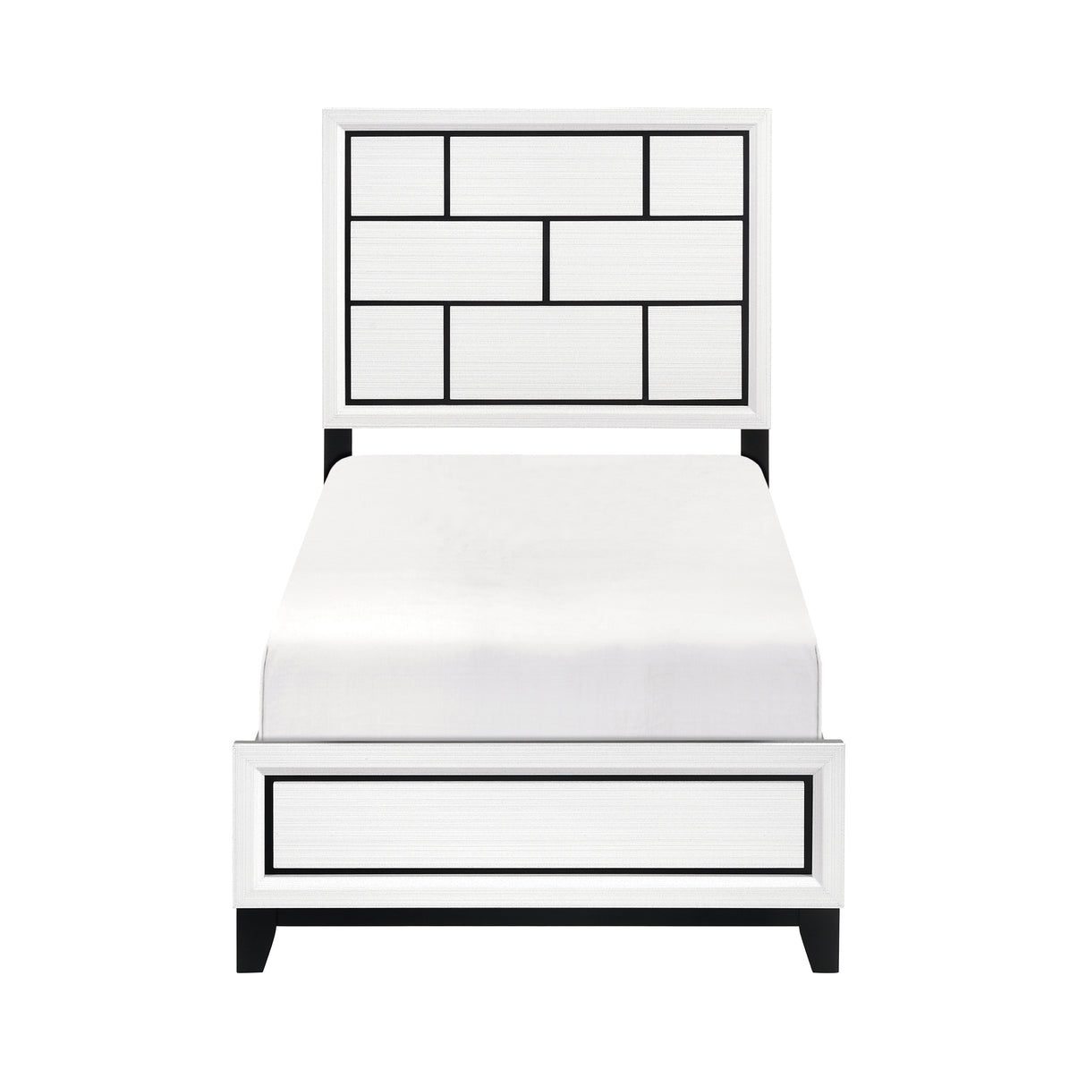 Davi White 4-Piece Youth Bedroom Set (Twin Bed, Nightstand, Dresser, Mirror) from Homelegance - Luna Furniture