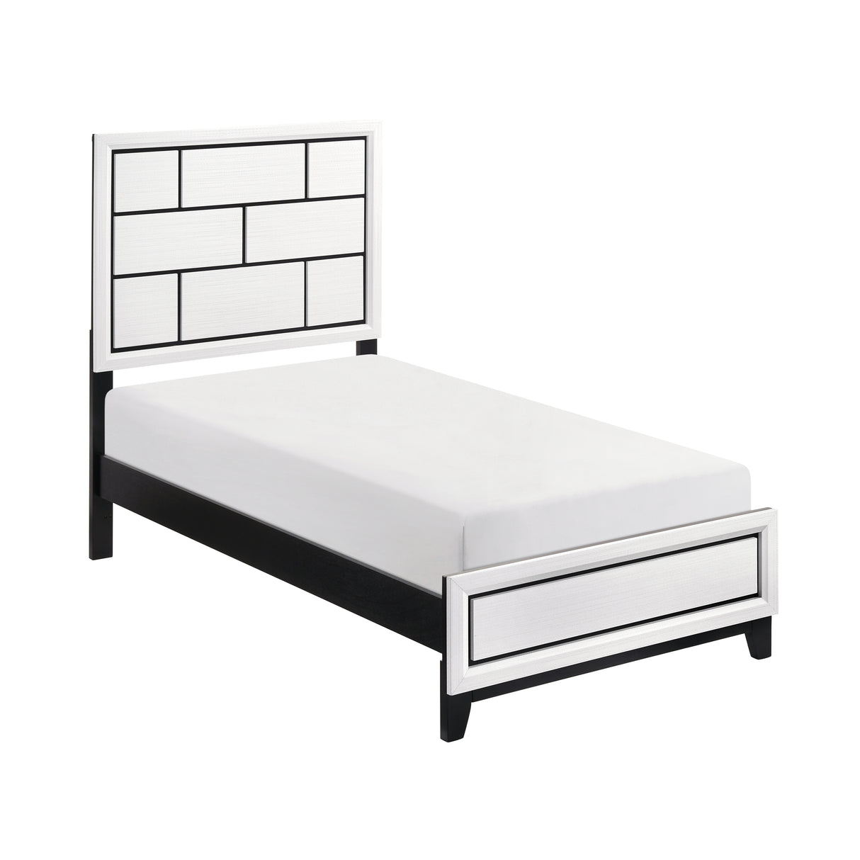 Davi White 4-Piece Youth Bedroom Set (Twin Bed, Nightstand, Dresser, Mirror) from Homelegance - Luna Furniture