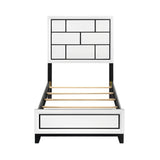 Davi White 4-Piece Youth Bedroom Set (Twin Bed, Nightstand, Dresser, Mirror) from Homelegance - Luna Furniture