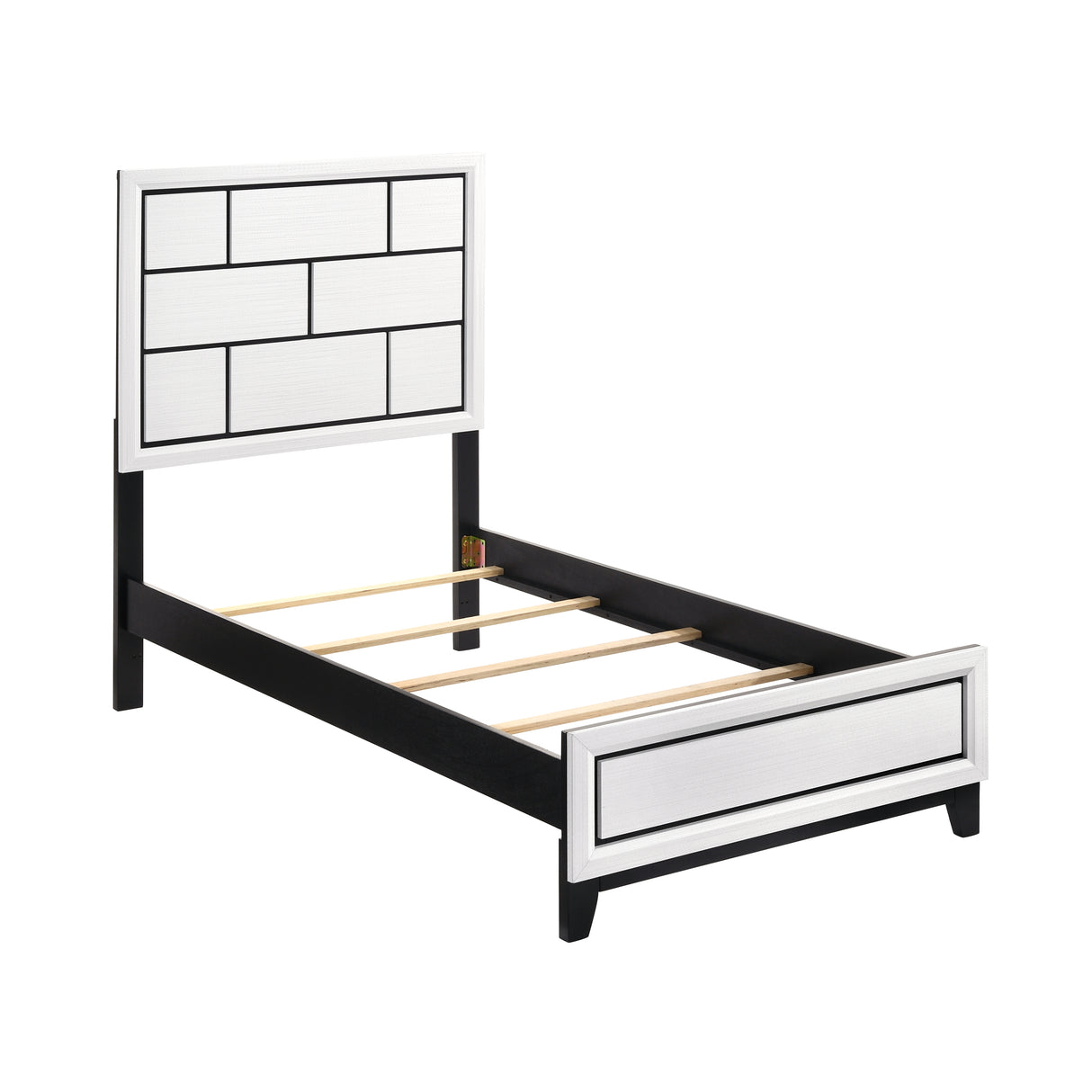 Davi White 4-Piece Youth Bedroom Set (Twin Bed, Nightstand, Dresser, Mirror) from Homelegance - Luna Furniture