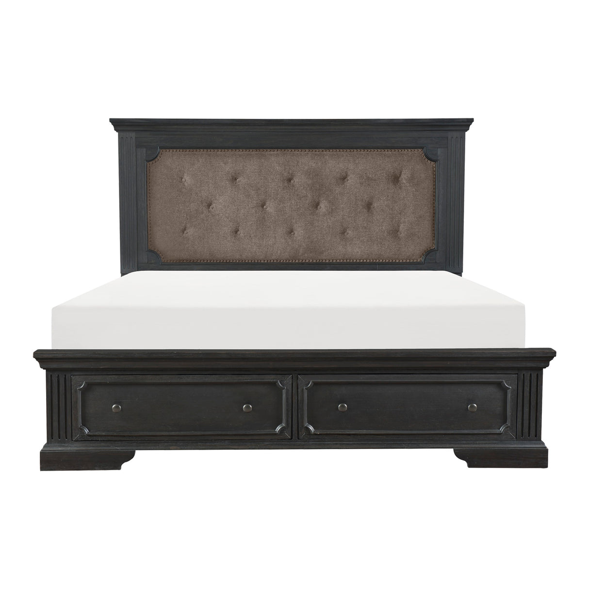 Bolingbrook Wire-Brushed Charcoal Queen Storage Platform Bed from Homelegance - Luna Furniture