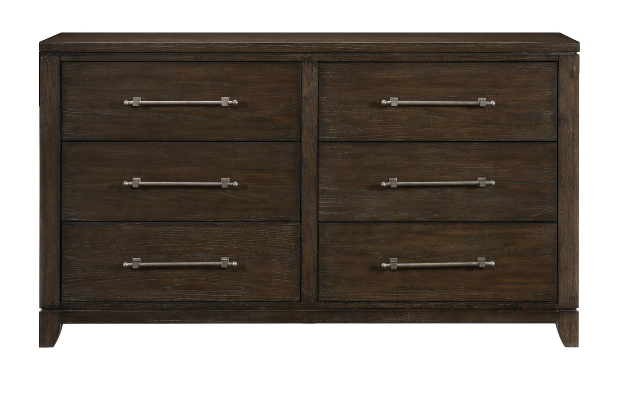 Griggs Dark Brown 4-Piece Bedroom Set (Queen Bed, Nightstand, Dresser, Mirror) from Homelegance - Luna Furniture