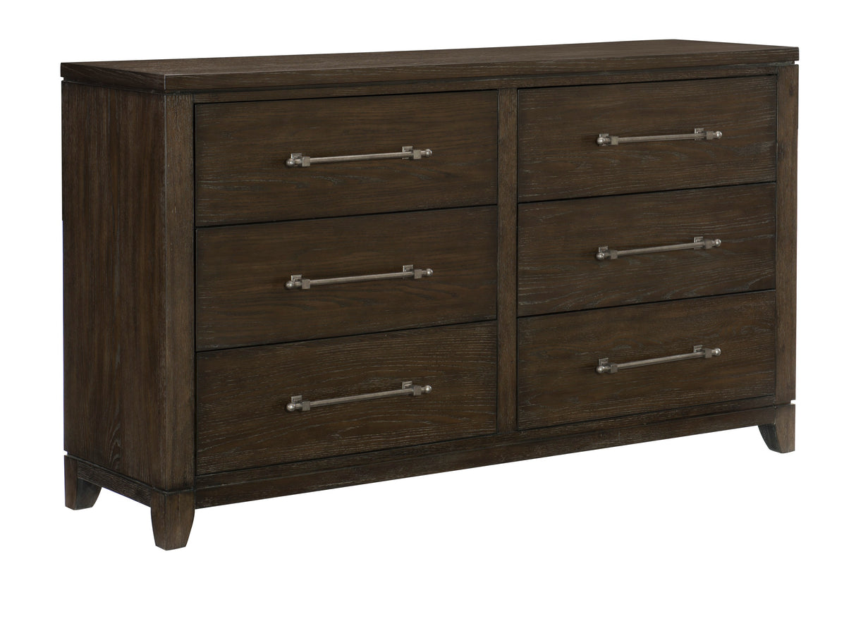 Griggs Dark Brown 4-Piece Bedroom Set (Queen Bed, Nightstand, Dresser, Mirror) from Homelegance - Luna Furniture