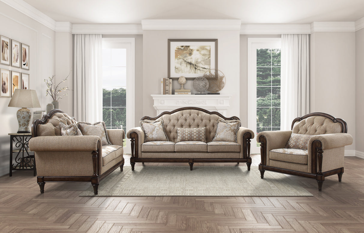 Heath Court Brown Oak Sofa from Homelegance - Luna Furniture