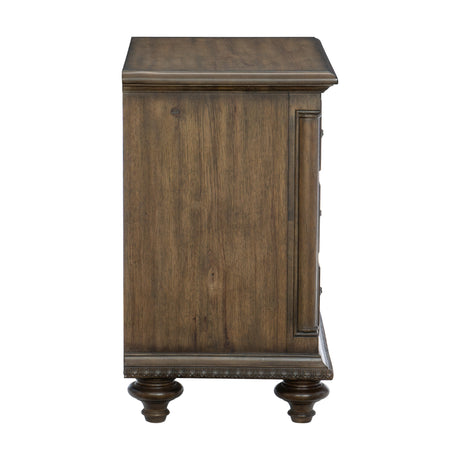 Rachelle Weathered Pecan Nightstand from Homelegance - Luna Furniture