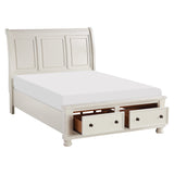 Laurelin White Sleigh Storage Platform Bedroom Set