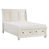 Laurelin White King Sleigh Storage Platform Bed from Homelegance - Luna Furniture